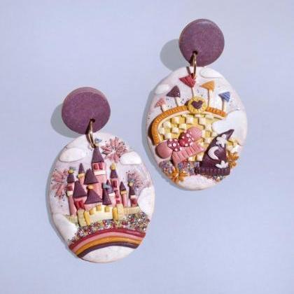 Disneyland Theme Park Polymer Clay Earrings