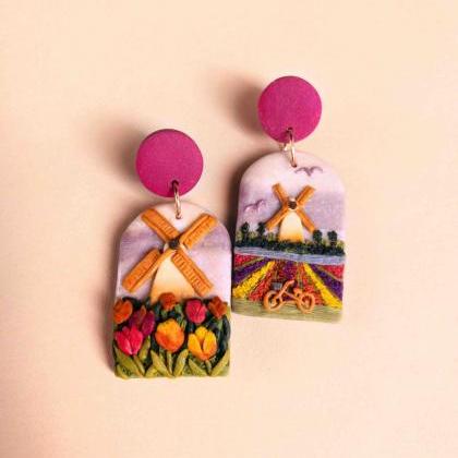 Netherlands Polymer Clay Earrings