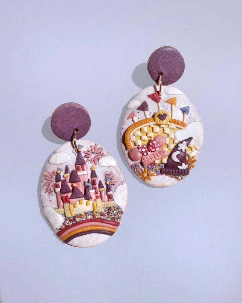 Disneyland Theme Park Polymer Clay Earrings